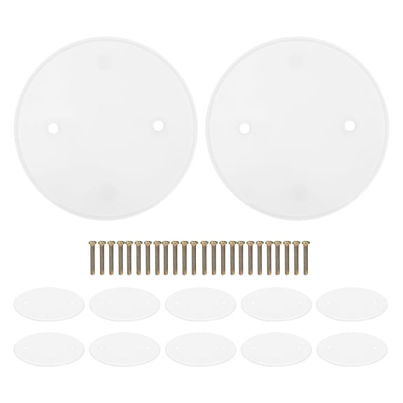 WEUVEB 12Pcs White Round Sealed Cover Plates Flat Plastic Ceiling Fixture Covers