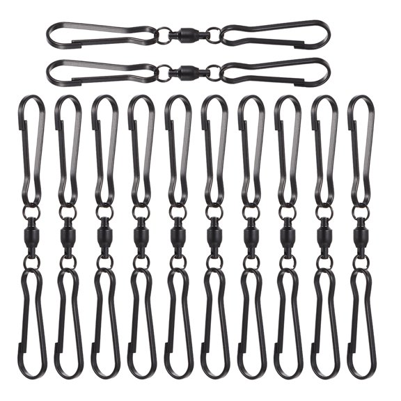 WEUVEB 12Pcs Outdoor Swivel Hooks Stainless Steel with Self Rotating Design for Garden Decor
