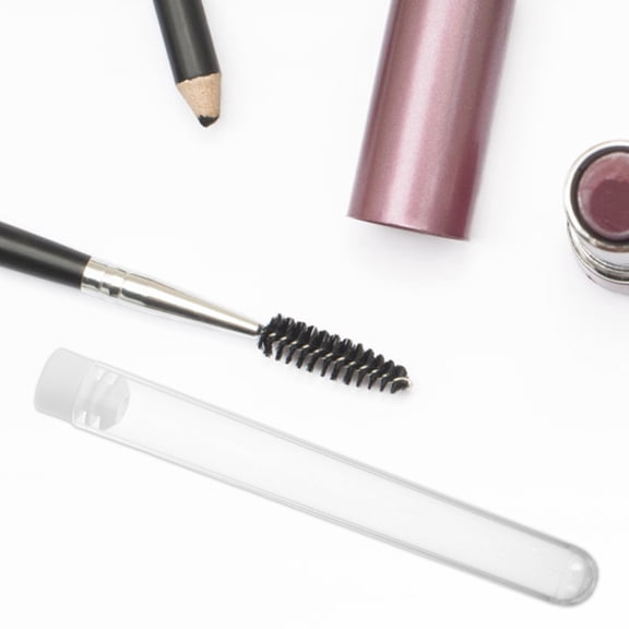 WEUVEB 15Pcs Clear Plastic Portable Eyelash Brush Organizer Case with Transparent Tubes