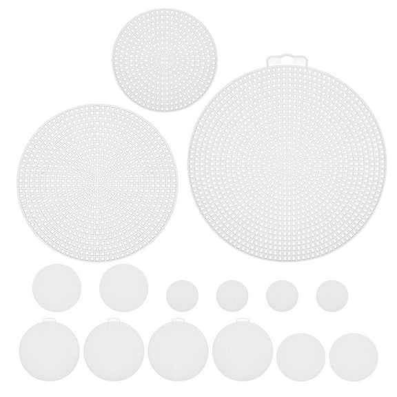 WEUVEB 15pcs Plastic Mesh Canvas for Needlework Supplies in White for Crafting and DIY Projects