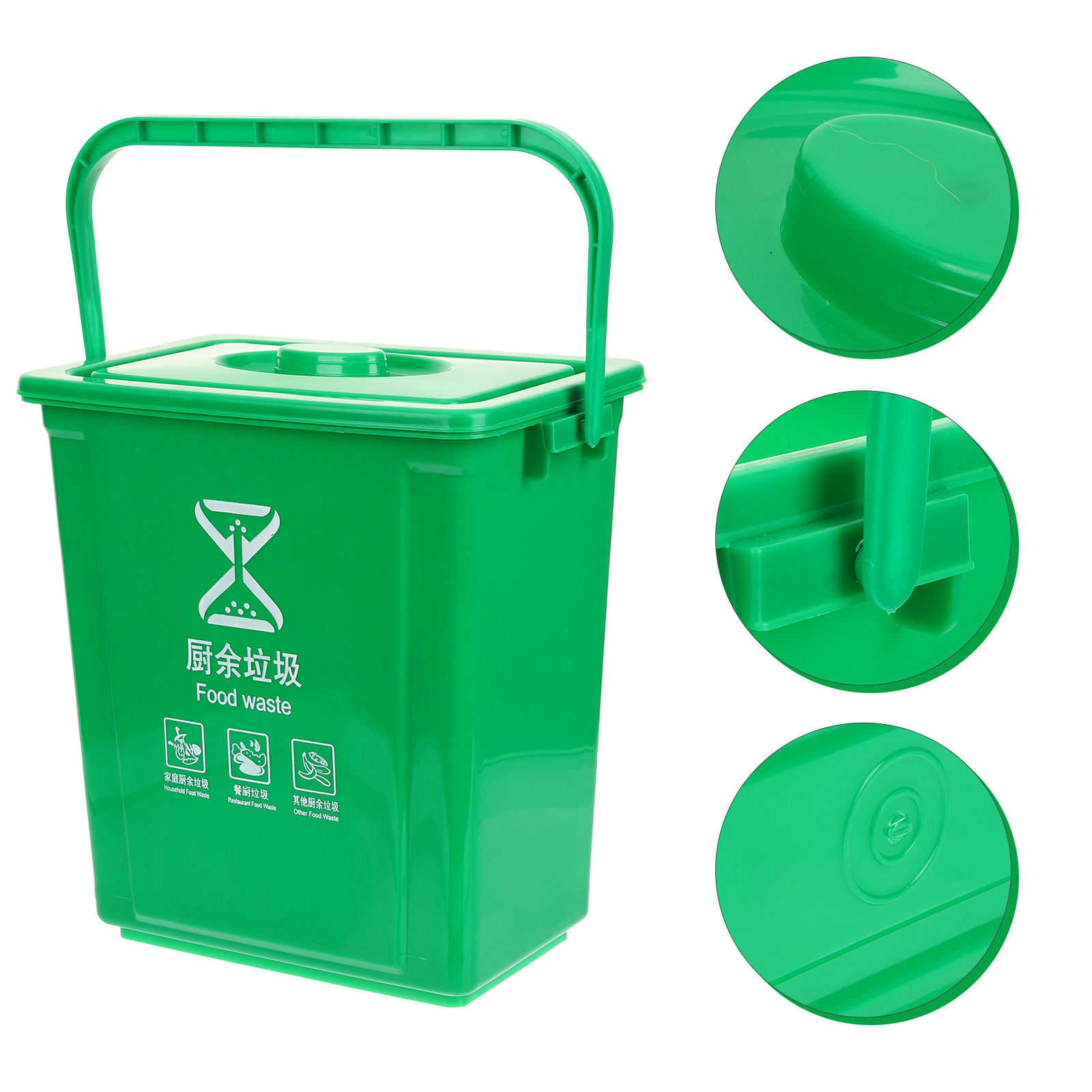 WEUVEB 1Pack Food Waste Bin Kitchen Counter Compost Bin with Lid 10L ...