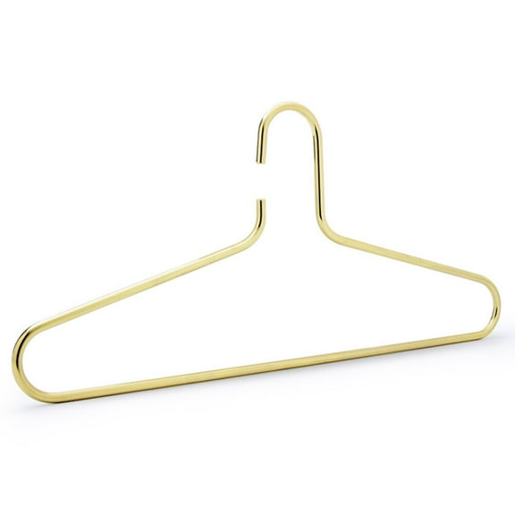WEUVEB 1Pack Heavy Duty Hangers for Clothes Golden Iron Skid Resistance Non Trace to Use 16.5*7.1in