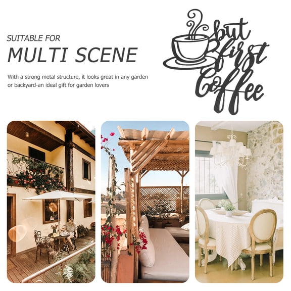 WEUVEB Coffee Metal Sign Home Letters Wall Decor Black 1Pack