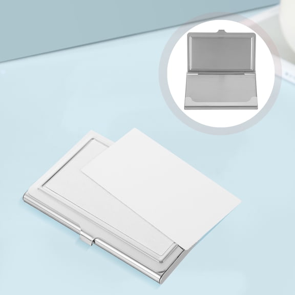 WEUVEB 1Pack Metal Cards Box with Heat Transfer Coating for Business Card Organizer 9x2.3in