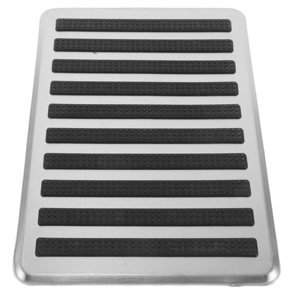 WEUVEB 1Pack Stainless Steel and PVC Car Foot Mat with Anti Slip Function for Drivers Vehicle Use Portable