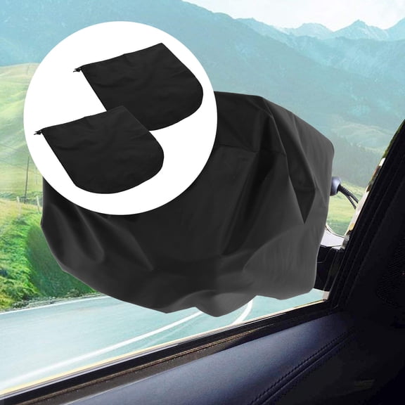 WEUVEB 1Pair Car Mirror Cover Black Lightweight Weatherproof Protective Covering