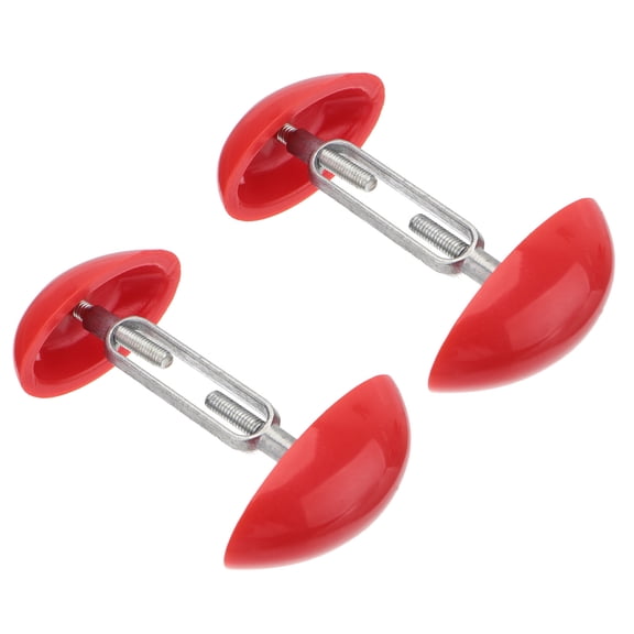 WEUVEB 1Pair Compact Red Shoe Support Holder Practical Adjustable Shoe Tree with Sturdy Aluminum and ABS Material