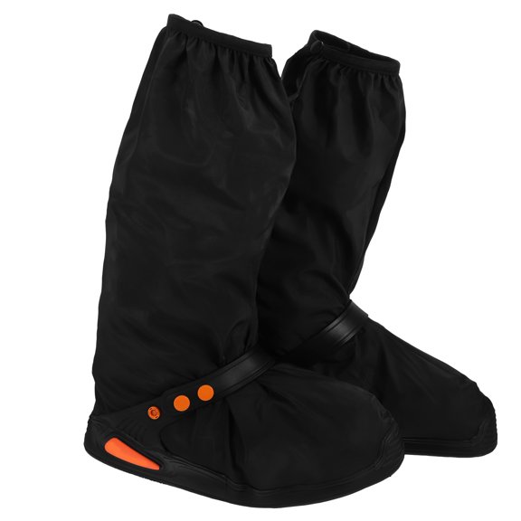 WEUVEB 1Pair Lightweight Foldable Shoe Rain Covers Black Thickened Design for Cycling and Outdoor Activities
