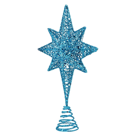 WEUVEB 1Pc Blue Christmas Tree Star Tree Topper with Cone Holder for Easy Use