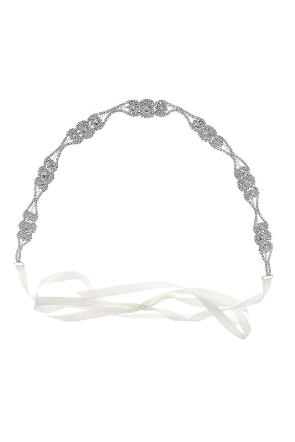 1Pc Formal Rhinestone Belt Sash for Women Elegant Silver Wedding Dress Accessory