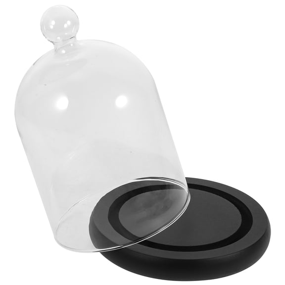 WEUVEB 1Pc Glass Cloche Dome Eternal Flower Cover Transparent Style For Birthday Party And Banquet Decorations