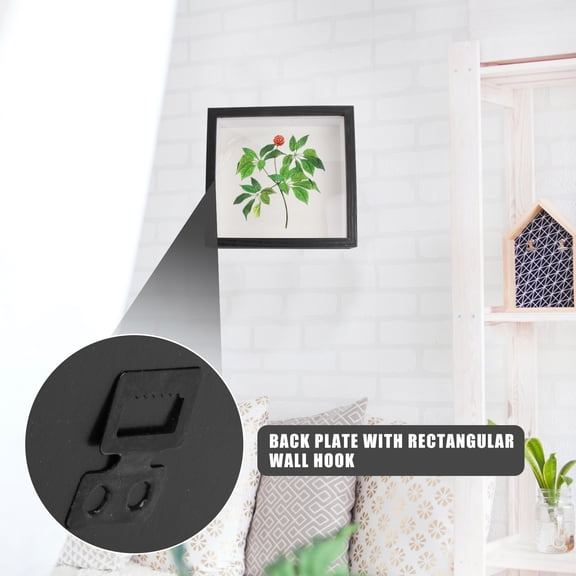 WEUVEB 1Pc Glass Specimen Photo Frame Black for Simple and Fashion Decoration Space