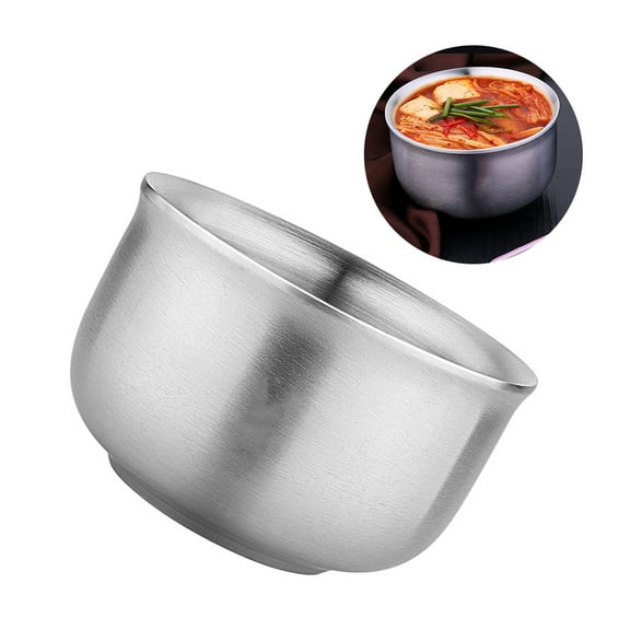 WEUVEB Microwave Safe Bowls Stainless Steel Bowl Silver 1PC Salad Mixing 304 Stainless Steel