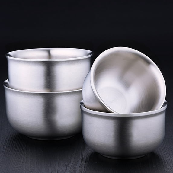 WEUVEB Microwave Safe Bowls Stainless Steel Bowl Silver 1PC Salad Mixing 304 Stainless Steel