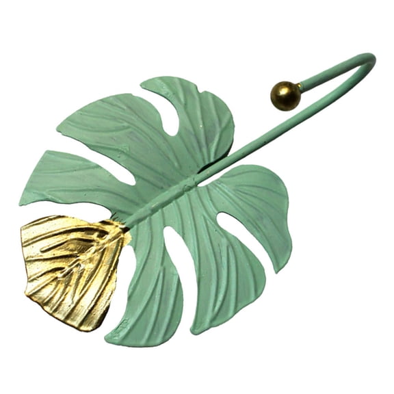 WEUVEB 1Pc Leaf Shape Wall Hook Green Iron Coat Hook Decorative Home Hanging Hanger