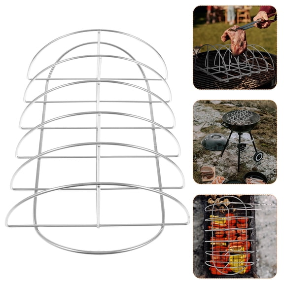 WEUVEB Stainless Steel Rib Rack for Barbecue, Lightweight BBQ Stand for Home Grilling, Convenient and Cooking Accessory