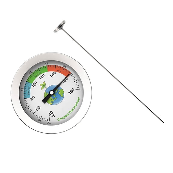 WEUVEB 1Pc Stainless Steel Soil Thermometer Waterproof for Garden Greenhouse and Compost Use