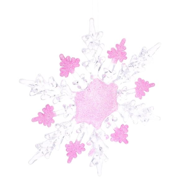 WEUVEB 1Pc Clear Acrylic Snowflake Christmas Tree Ornaments for Holiday Decoration