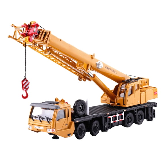 WEUVEB 1Pc Orange Alloy Crane Model Simulation Desktop Vehicle Car Decoration for Home and Office