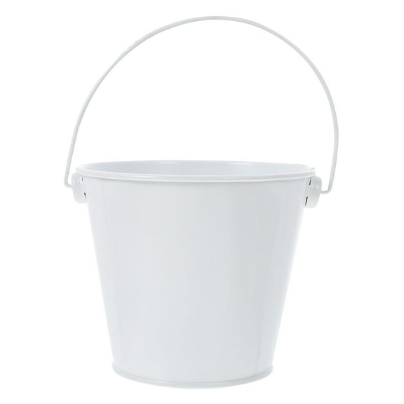 WEUVEB 1Pc White Iron Chips Bucket for Party with Portable Storage Design