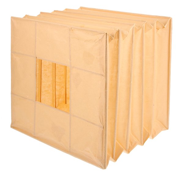 WEUVEB Beige Paper Lantern Ceiling Light with Wood Frame for Home Decorative Ambiance