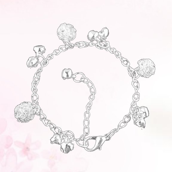 WEUVEB 1Pcs Bell Bracelets for Kids Plated Alloy for Daily Use