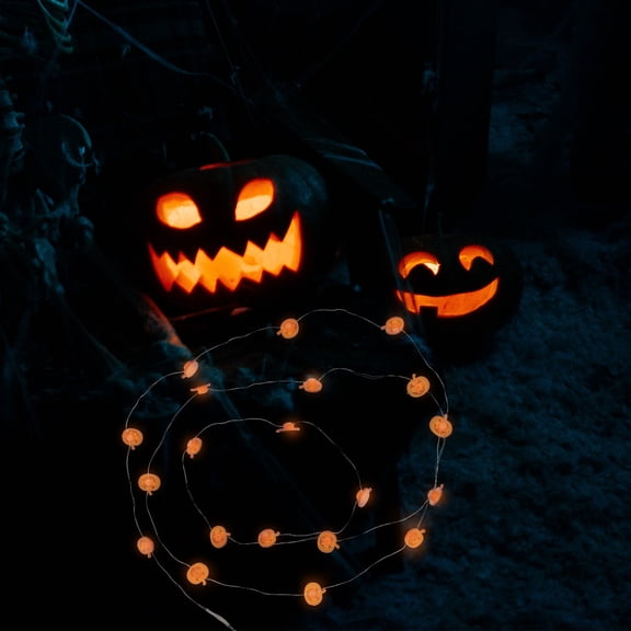 WEUVEB 1Pcs Copper Wire Pumpkin Lights Orange Plastic Lighting for Families and Friends