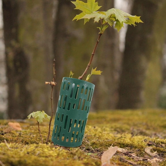 WEUVEB Green Plastic Tree Trunk Protector for Saplings, Weatherproof Bark-Textured Cover, 13.1 x 7.9 x 0.08 Inch