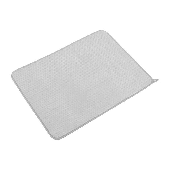 WEUVEB Triple Layer Grey Dish Drying Mat for Kitchenware and Vegetable Drying