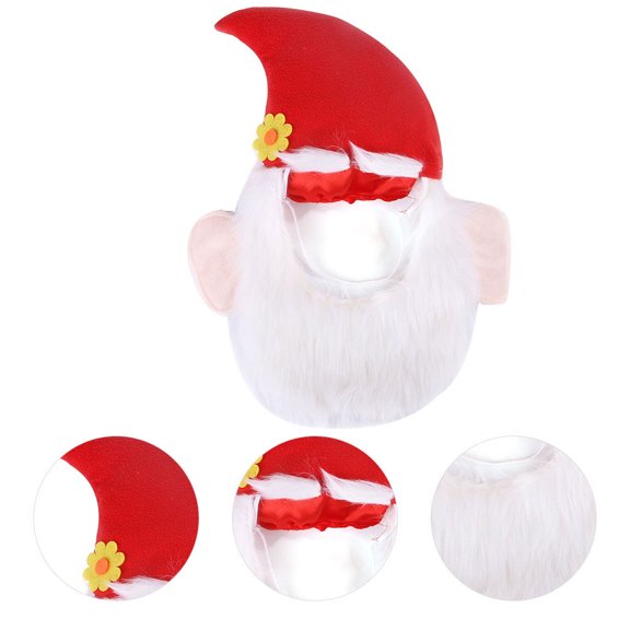 WEUVEB 1Pcs Pet Headwear Red Plush Fiber Accessory For Christmas Theme