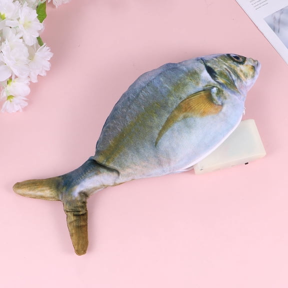 WEUVEB Robot Fish Toy Artificial Fish Toy Recharging Blue Yellow Plush 1Pcs