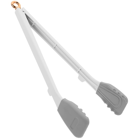 WEUVEB Silicone Food Tongs White for Buffet Dessert and Baking Use