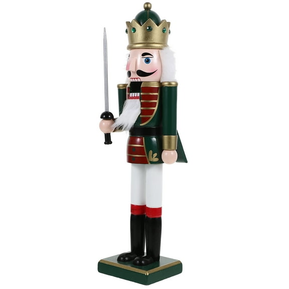 WEUVEB Black Wood Nutcracker Figure Decorative Christmas Ornament for Indoor Use