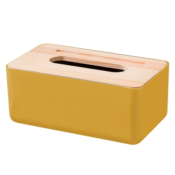 WEUVEB 1Pcs Yellow Tissue Organizer Box Plastic Wear Resistant Dirt Resistant Home