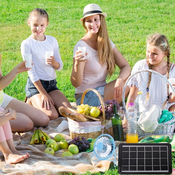 WEUVEB 1Set Assorted Color USB Desk Fan Solar Cooler with Rechargeable Design for Daily Use