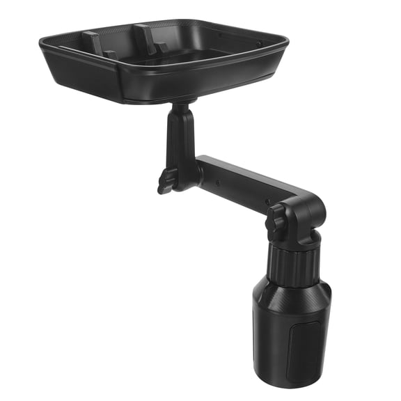 WEUVEB 1Set Black Auto Cup Holder Tray for In-car Use with Adjustable Angle and Food Storage
