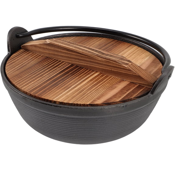 WEUVEB 1Set Black High Grade Iron Stew Pot Convenient Pot Ideal for Open Flame Cooking