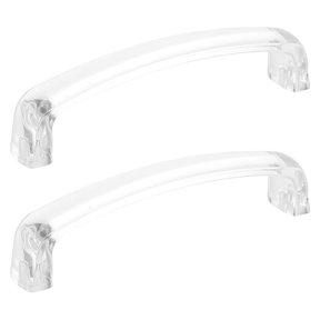 WEUVEB Clear Acrylic Cabinet and Drawer Pull Handles 2 Pieces
