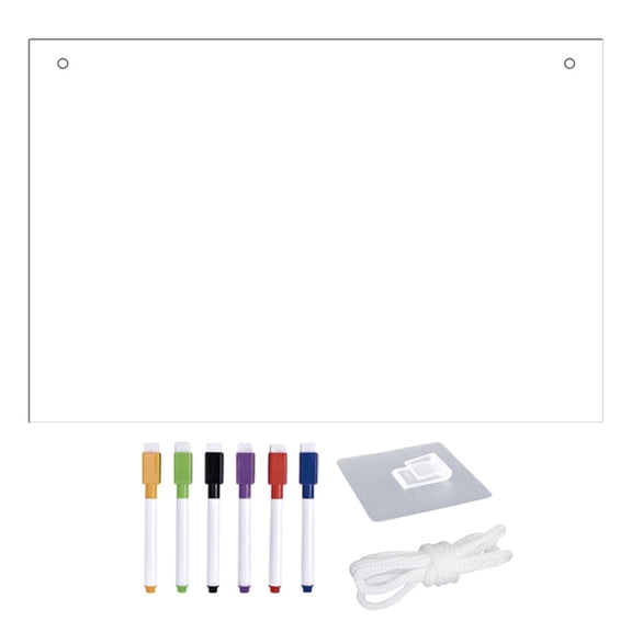 WEUVEB 1Set Clear Dry Erase Board for Wall Acrylic Reusable Writing Memo Board with Markers for Office