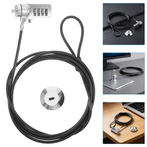 WEUVEB 1Set Computer Cable Lock for Laptop with Combination Security and Steel Cable for Office Use