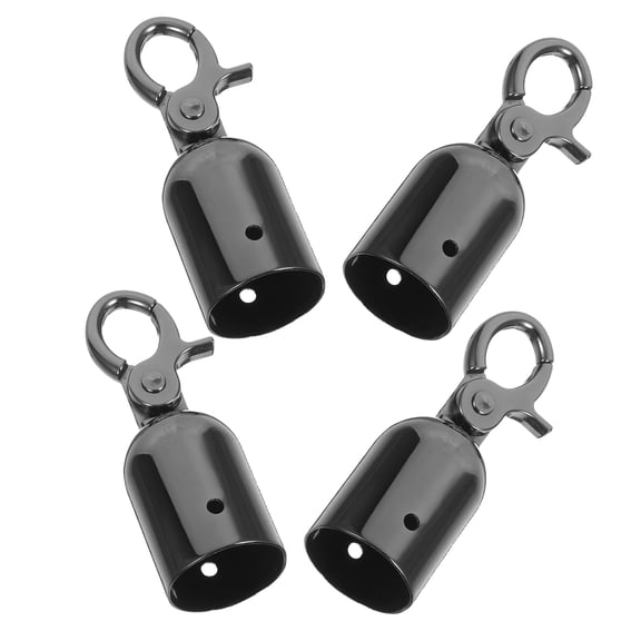 WEUVEB 1Set Elegant Black Metal Rope End Caps with Hook for Stanchion Rope Accessories and Events