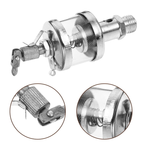 WEUVEB 1Set Gravity Oiler Metal Precision Lubrication for Industrial Users Silver 25cm