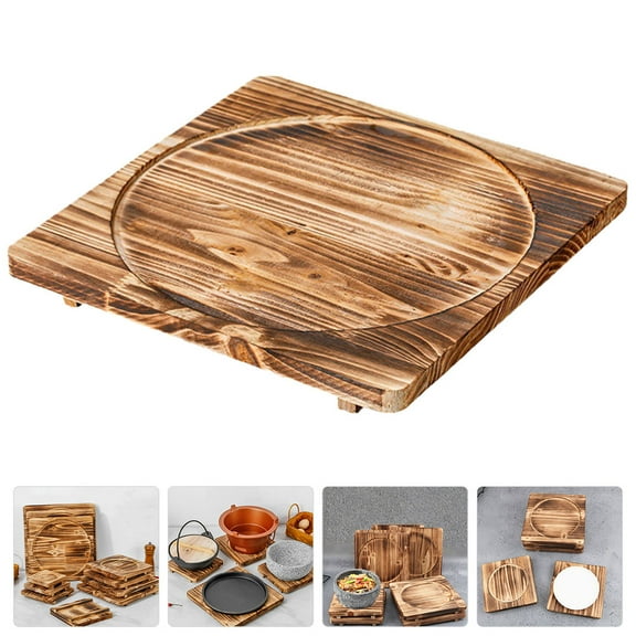 WEUVEB heatproof mat Casserole Wood Tray Multi 1Set