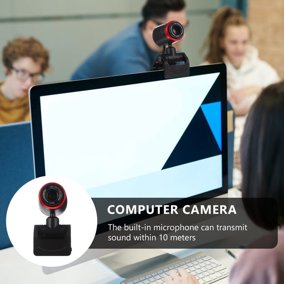 WEUVEB 1Set Live Streaming Webcam USB Powered with Adjustable Angle and Built-in Microphone