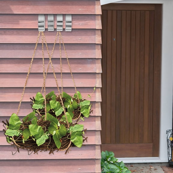WEUVEB 1Set Outdoor Vinyl Siding Hooks Stainless Steel Hanging Clips No Damage Installation