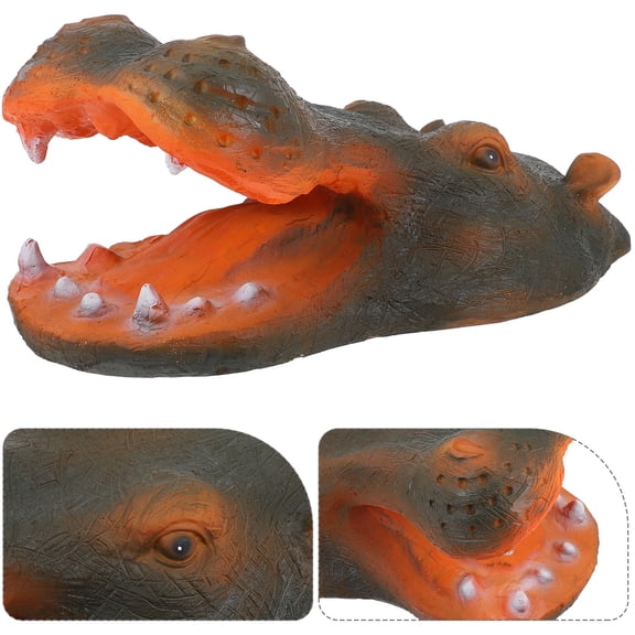 WEUVEB Resin Hippo Pond Ornament Floating Yard Decoration for Outdoor 1 Set