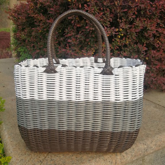 WEUVEB 1Set Rectangular Storage Baskets Wicker for Bathroom 13.4X9.4X5.5in