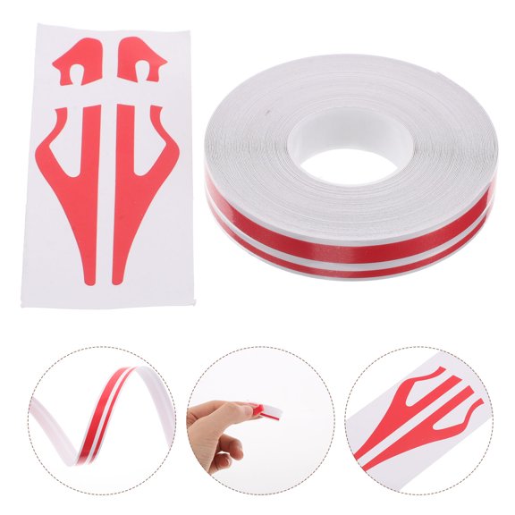 WEUVEB 1Set Red Car Side Body Sticker Easy Install Auto Pinstripe Tape for Scratch Protection