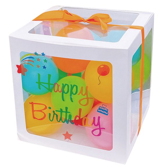 WEUVEB 1Set Reusable Multi Color Balloon Box for Birthday Party Backdrop and Storage