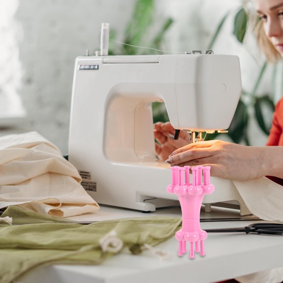 WEUVEB 1Set Rosy Rope Knitter Kit Durable Plastic Double End Knitting Loom for Home and Shop Use